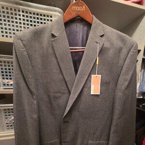 NWT Michael Kors Black & White Micro-Houndstooth Sport Coat Blazer - Size 48R